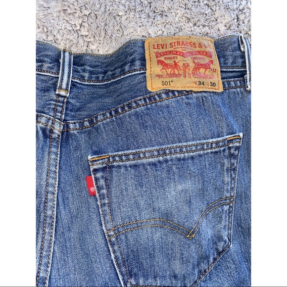 Levis 501 Button Fly Denim Jeans| Levis 501 - Picture 5 of 7